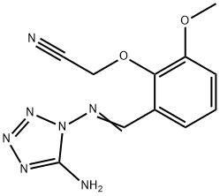 (2-{[(5-amino-1H-tetraazol-1-yl)imino]methyl}-6-methoxyphenoxy)acetonitrile Struktur