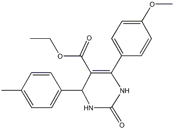 ethyl 6-(4-methoxyphenyl)-4-(4-methylphenyl)-2-oxo-1,2,3,4-tetrahydro-5-pyrimidinecarboxylate Struktur