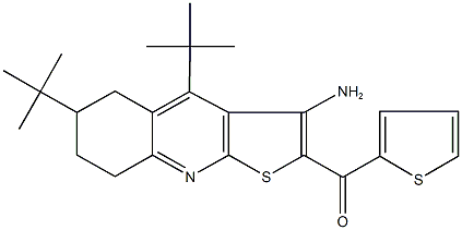 (3-amino-4,6-ditert-butyl-5,6,7,8-tetrahydrothieno[2,3-b]quinolin-2-yl)(2-thienyl)methanone Struktur