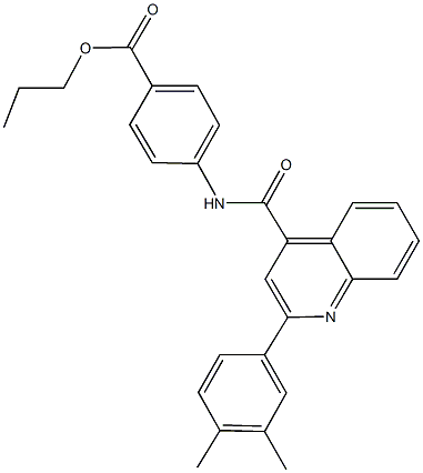 propyl 4-({[2-(3,4-dimethylphenyl)-4-quinolinyl]carbonyl}amino)benzoate Struktur