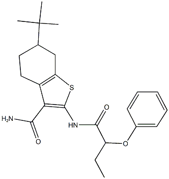 6-tert-butyl-2-[(2-phenoxybutanoyl)amino]-4,5,6,7-tetrahydro-1-benzothiophene-3-carboxamide Struktur