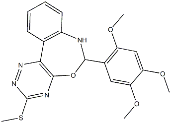 3-(methylsulfanyl)-6-(2,4,5-trimethoxyphenyl)-6,7-dihydro[1,2,4]triazino[5,6-d][3,1]benzoxazepine Struktur