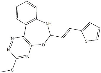 methyl 6-[2-(2-thienyl)vinyl]-6,7-dihydro[1,2,4]triazino[5,6-d][3,1]benzoxazepin-3-yl sulfide Struktur