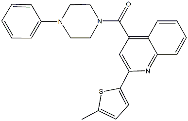 2-(5-methyl-2-thienyl)-4-[(4-phenyl-1-piperazinyl)carbonyl]quinoline Struktur