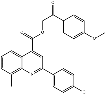 2-(4-methoxyphenyl)-2-oxoethyl 2-(4-chlorophenyl)-8-methyl-4-quinolinecarboxylate Struktur