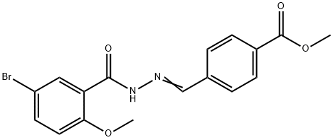 methyl 4-[2-(5-bromo-2-methoxybenzoyl)carbohydrazonoyl]benzoate Struktur