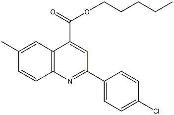 pentyl 2-(4-chlorophenyl)-6-methyl-4-quinolinecarboxylate Struktur