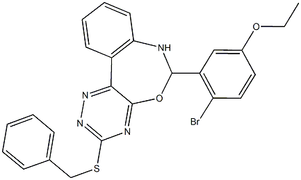 3-(benzylsulfanyl)-6-(2-bromo-5-ethoxyphenyl)-6,7-dihydro[1,2,4]triazino[5,6-d][3,1]benzoxazepine Struktur