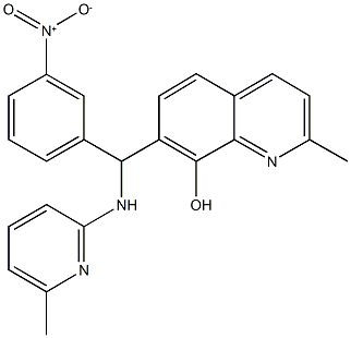 7-{{3-nitrophenyl}[(6-methyl-2-pyridinyl)amino]methyl}-2-methyl-8-quinolinol Struktur