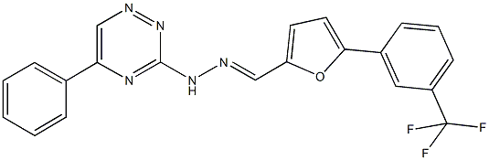 5-[3-(trifluoromethyl)phenyl]-2-furaldehyde (5-phenyl-1,2,4-triazin-3-yl)hydrazone Struktur