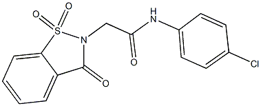 N-(4-chlorophenyl)-2-(1,1-dioxido-3-oxo-1,2-benzisothiazol-2(3H)-yl)acetamide Struktur