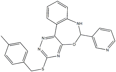 4-methylbenzyl 6-(3-pyridinyl)-6,7-dihydro[1,2,4]triazino[5,6-d][3,1]benzoxazepin-3-yl sulfide Struktur