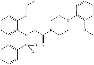 N-(2-ethoxyphenyl)-N-{2-[4-(2-methoxyphenyl)-1-piperazinyl]-2-oxoethyl}benzenesulfonamide Struktur