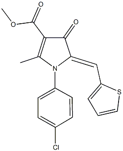 methyl 1-(4-chlorophenyl)-2-methyl-4-oxo-5-(2-thienylmethylene)-4,5-dihydro-1H-pyrrole-3-carboxylate Struktur