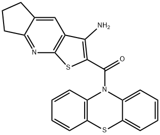 2-(10H-phenothiazin-10-ylcarbonyl)-6,7-dihydro-5H-cyclopenta[b]thieno[3,2-e]pyridin-3-ylamine Struktur