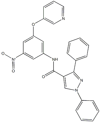 N-[3-nitro-5-(3-pyridinyloxy)phenyl]-1,3-diphenyl-1H-pyrazole-4-carboxamide Struktur