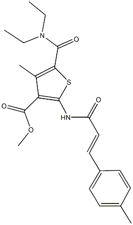 methyl 5-[(diethylamino)carbonyl]-4-methyl-2-{[3-(4-methylphenyl)acryloyl]amino}-3-thiophenecarboxylate Struktur