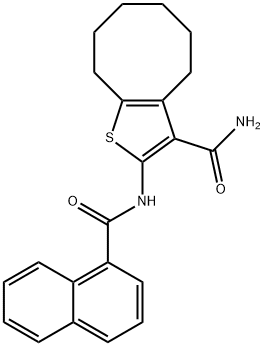 2-(1-naphthoylamino)-4,5,6,7,8,9-hexahydrocycloocta[b]thiophene-3-carboxamide Struktur