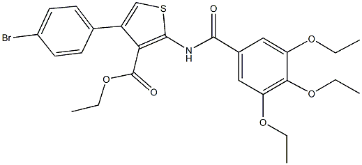 ethyl 4-(4-bromophenyl)-2-[(3,4,5-triethoxybenzoyl)amino]-3-thiophenecarboxylate Struktur