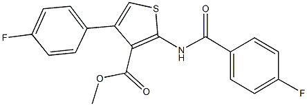 methyl 2-[(4-fluorobenzoyl)amino]-4-(4-fluorophenyl)-3-thiophenecarboxylate Struktur