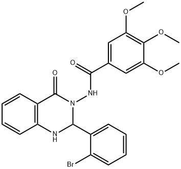 N-(2-(2-bromophenyl)-4-oxo-1,4-dihydro-3(2H)-quinazolinyl)-3,4,5-trimethoxybenzamide Struktur