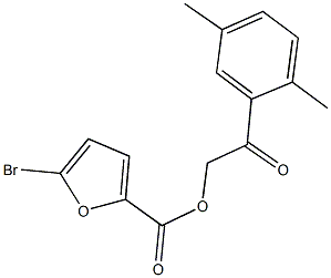 2-(2,5-dimethylphenyl)-2-oxoethyl 5-bromo-2-furoate Struktur