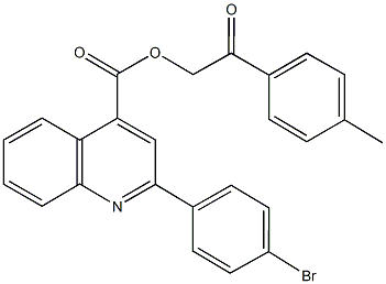 2-(4-methylphenyl)-2-oxoethyl 2-(4-bromophenyl)-4-quinolinecarboxylate Struktur