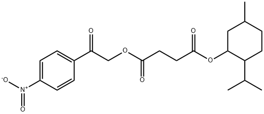 1-(2-{4-nitrophenyl}-2-oxoethyl) 4-(2-isopropyl-5-methylcyclohexyl) succinate Struktur