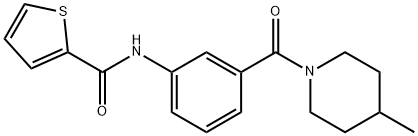 N-{3-[(4-methylpiperidin-1-yl)carbonyl]phenyl}thiophene-2-carboxamide Struktur