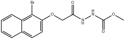 methyl 2-{[(1-bromo-2-naphthyl)oxy]acetyl}hydrazinecarboxylate Struktur