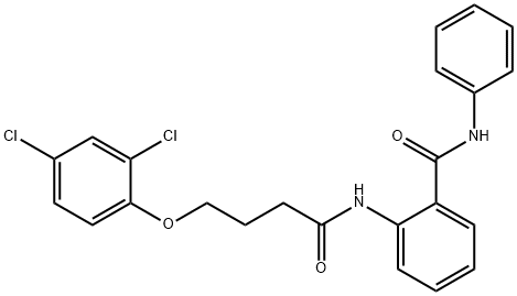 2-{[4-(2,4-dichlorophenoxy)butanoyl]amino}-N-phenylbenzamide Struktur