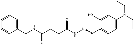 N-benzyl-4-{2-[4-(diethylamino)-2-hydroxybenzylidene]hydrazino}-4-oxobutanamide Struktur