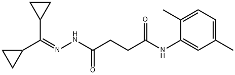 4-[2-(dicyclopropylmethylene)hydrazino]-N-(2,5-dimethylphenyl)-4-oxobutanamide Struktur