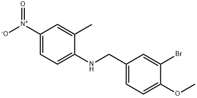 N-(3-bromo-4-methoxybenzyl)-2-methyl-4-nitroaniline Struktur