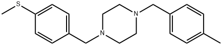 methyl 4-{[4-(4-methylbenzyl)-1-piperazinyl]methyl}phenyl sulfide Struktur