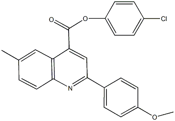 4-chlorophenyl 2-(4-methoxyphenyl)-6-methyl-4-quinolinecarboxylate Struktur