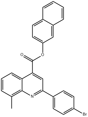 2-naphthyl 2-(4-bromophenyl)-8-methyl-4-quinolinecarboxylate Struktur