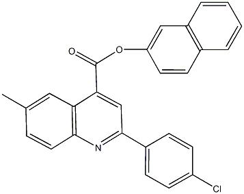 2-naphthyl 2-(4-chlorophenyl)-6-methyl-4-quinolinecarboxylate Struktur