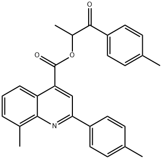 1-methyl-2-(4-methylphenyl)-2-oxoethyl 8-methyl-2-(4-methylphenyl)-4-quinolinecarboxylate Struktur