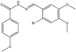 N'-(2-bromo-4,5-dimethoxybenzylidene)-4-methoxybenzohydrazide Struktur