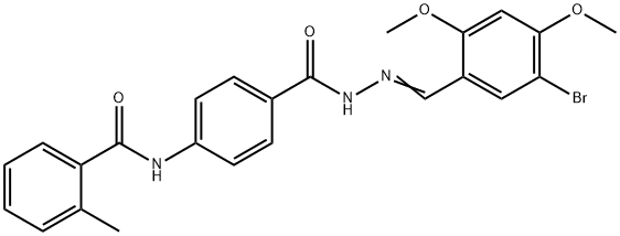 N-(4-{[2-(5-bromo-2,4-dimethoxybenzylidene)hydrazino]carbonyl}phenyl)-2-methylbenzamide Struktur