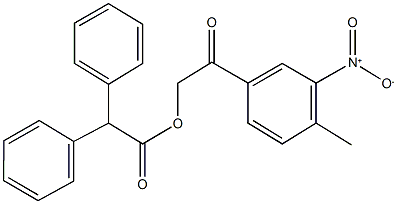 2-{3-nitro-4-methylphenyl}-2-oxoethyl diphenylacetate Struktur