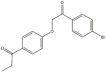 1-{4-[2-(4-bromophenyl)-2-oxoethoxy]phenyl}-1-propanone Struktur