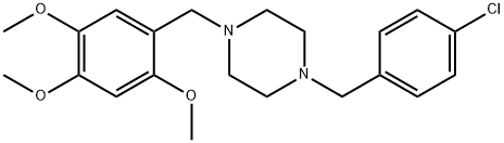 1-(4-chlorobenzyl)-4-(2,4,5-trimethoxybenzyl)piperazine Struktur