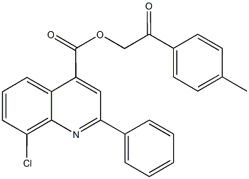 2-(4-methylphenyl)-2-oxoethyl 8-chloro-2-phenyl-4-quinolinecarboxylate Struktur