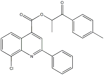 1-methyl-2-(4-methylphenyl)-2-oxoethyl 8-chloro-2-phenyl-4-quinolinecarboxylate Struktur