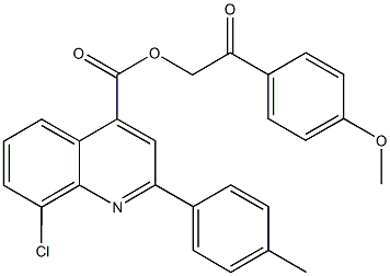 2-(4-methoxyphenyl)-2-oxoethyl 8-chloro-2-(4-methylphenyl)-4-quinolinecarboxylate Struktur