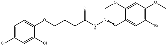 N'-(5-bromo-2,4-dimethoxybenzylidene)-4-(2,4-dichlorophenoxy)butanohydrazide Struktur