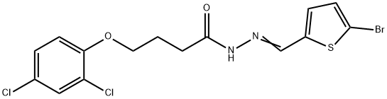 N'-[(5-bromo-2-thienyl)methylene]-4-(2,4-dichlorophenoxy)butanohydrazide Struktur