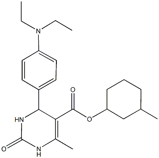 3-methylcyclohexyl 4-[4-(diethylamino)phenyl]-6-methyl-2-oxo-1,2,3,4-tetrahydro-5-pyrimidinecarboxylate Struktur